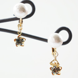 vintage star-crown earring black dia 3枚目の画像