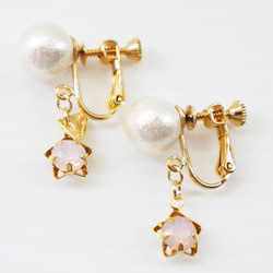 vintage star-crown earring rosewater 2枚目の画像