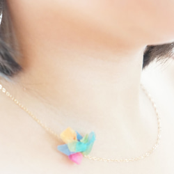 K14gf rainbow flower necklace　 3枚目の画像