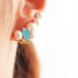 （單耳用）Earcuff　aqua blue 第1張的照片