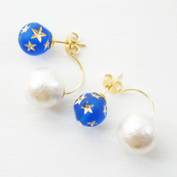 Backcatch round star pierce matte‐navy 第3張的照片