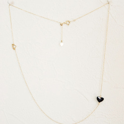 ★オーダー品★【K18 】  オニキス heart necklace 2枚目の画像