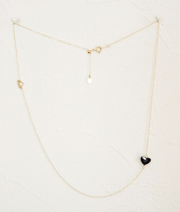 ★オーダー品★【K18 】  オニキス heart necklace 2枚目の画像