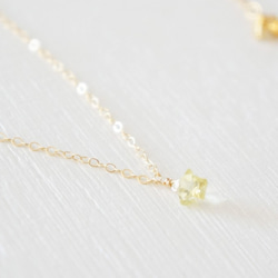 K14gf star lemon quartz necklace 1枚目の画像