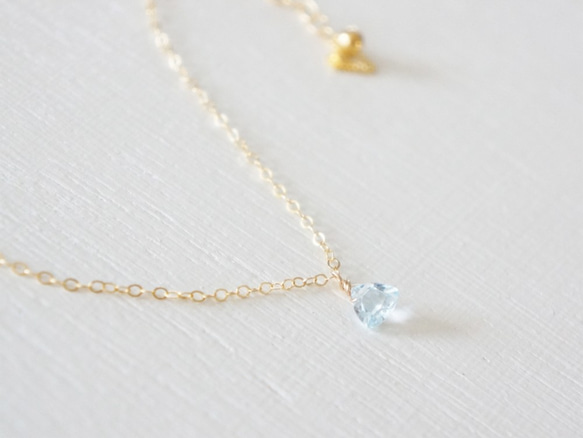 K14gf sky blue topaz necklace 1枚目の画像