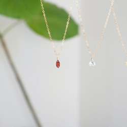 K14gf marquise cut garnet necklace 4枚目の画像