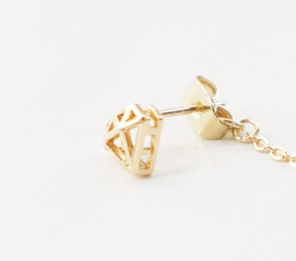 ★オーダー品★　diamond swingchain pierce 3枚目の画像