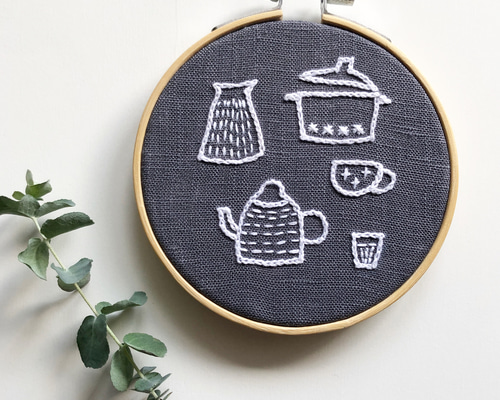 刺繍 壁飾り 刺繍図案】ミモザの壁飾り（YouTube解説あり）｜はなこまち/刺繍作家