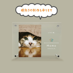 フォトフレーム ペットグッズ 写真 フォトスタンド ペット用品 ペットメモリアル メモリアル 猫 記念 cat013 4枚目の画像