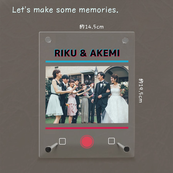 フォトフレーム TikTok 写真 フォトスタンド アクリル プレゼント 結婚 記念 お祝い インテリア SNS006 2枚目の画像