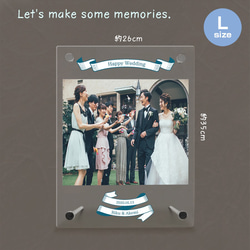 【名入れ無料】 フォトフレーム サイズL ブライダル ウェディング 結婚祝い 写真立て bridal013l 2枚目の画像