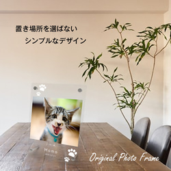 【名入れ無料】 フォトフレーム サイズL ペット ペットグッズ 写真立て フォトスタンド ペット用品 cat007l 8枚目の画像