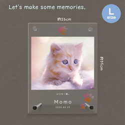 【名入れ無料】 フォトフレーム サイズL ペット ペットグッズ 写真立て フォトスタンド ペット用品 cat010l 2枚目の画像