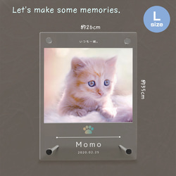 【名入れ無料】 フォトフレーム サイズL ペット ペットグッズ 写真立て フォトスタンド ペット用品 cat013l 2枚目の画像
