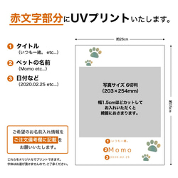 【名入れ無料】 フォトフレーム サイズL ペット ペットグッズ 写真立て フォトスタンド ペット用品 cat014l 3枚目の画像