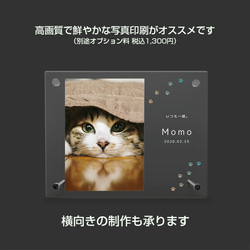 【名入れ無料】 フォトフレーム サイズM ペット ペットグッズ 写真立て フォトスタンド cat012m 5枚目の画像