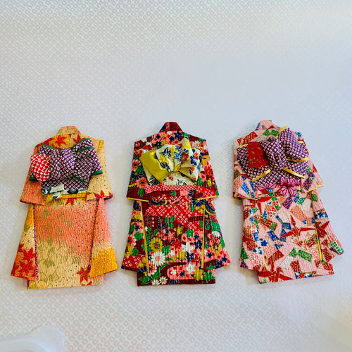 着物のポチ袋 3点セット ご祝儀袋・袱紗（ふくさ） 海外滞在中のため