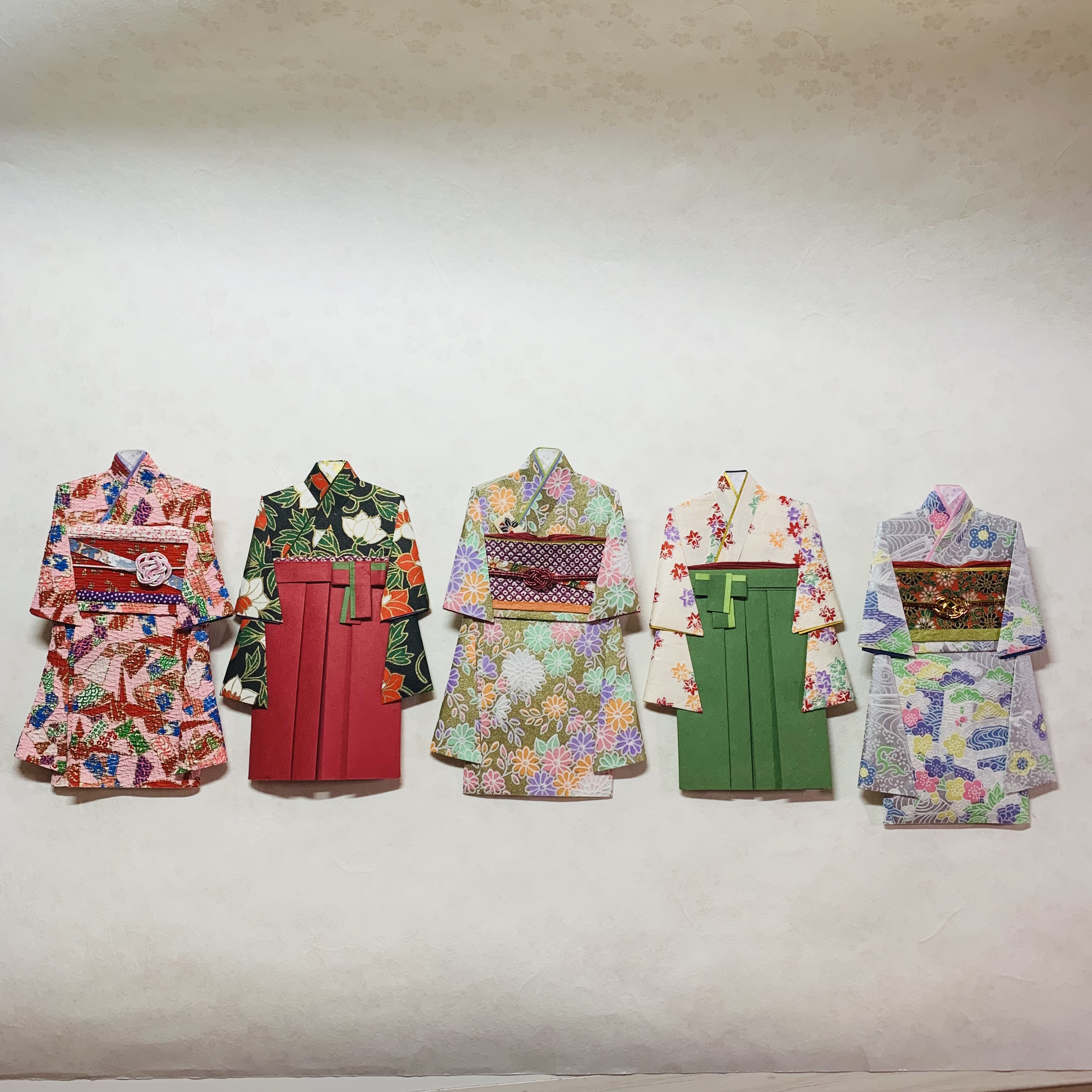 着物とはかまのポチ袋　お年玉袋　5点セット