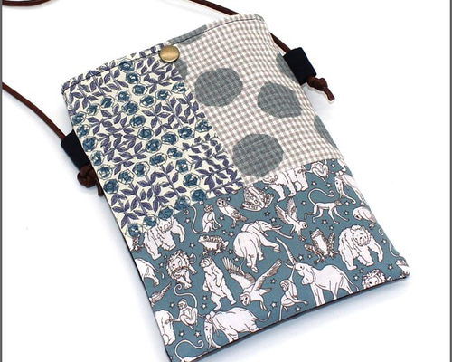 ハンドメイド　ミナペルホネン　スマホポシェット⑅︎◡̈︎* 07 スマホポシェット リバティ×ミナペルホネン ポシェット borsaio