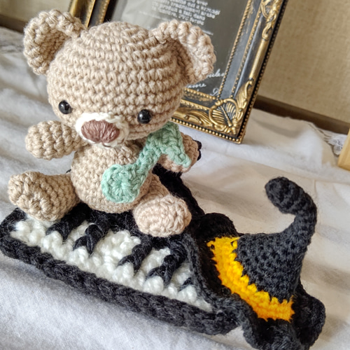 ハロウィン あみぐるみ くまさん☆ピアノ あみぐるみ poca*poca 通販