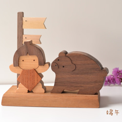 端午の節句　金太郎とくまセット　木製置物　こいのぼり　五月人形　子どもの日 1枚目の画像
