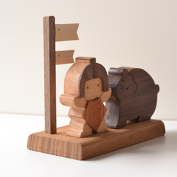 端午の節句　金太郎とくまセット　木製置物　こいのぼり　五月人形　子どもの日 2枚目の画像