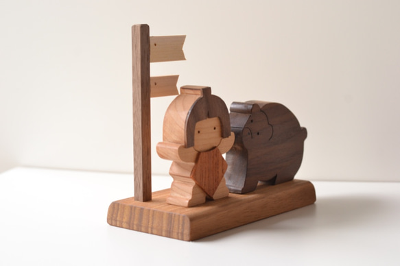 端午の節句　金太郎とくまセット　木製置物　こいのぼり　五月人形　子どもの日 2枚目の画像