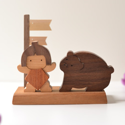 端午の節句　金太郎とくまセット　木製置物　こいのぼり　五月人形　子どもの日 7枚目の画像