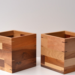 ツギハギ木のボックス　　鉢カバー、ゴミ箱、使い方自由 3枚目の画像