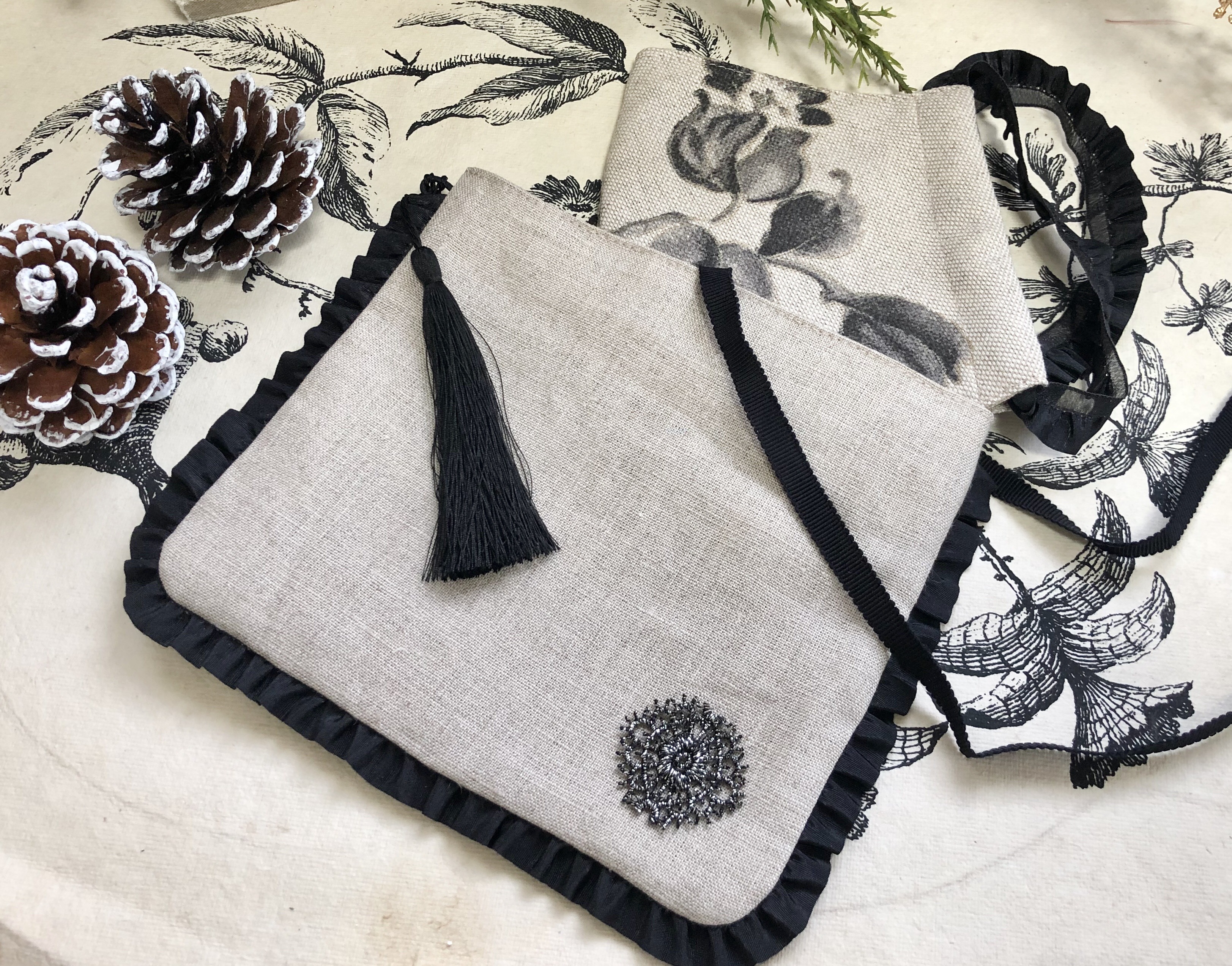 セット割　マスクケース&インポート生地のマスクのセット！　アイリッシュリネン（Herdmans）のマスクケース