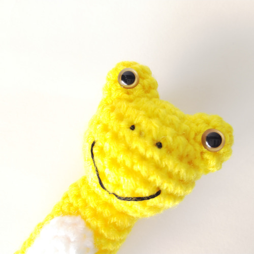 カエルの指人形&印鑑ケース・イエロー あみぐるみ 澄川かじか 通販