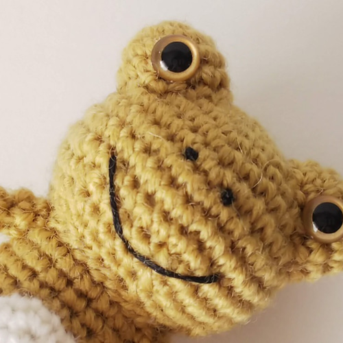 あみぐるみ。『黄色いネズミちゃん』ハンドメイド。No.7。の通販