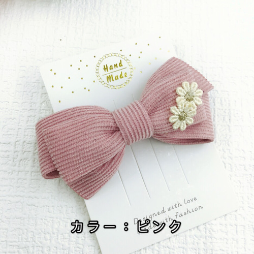 コーデュロイリボン ベビーヘアクリップ ヘアピン ヘアゴム ヘア