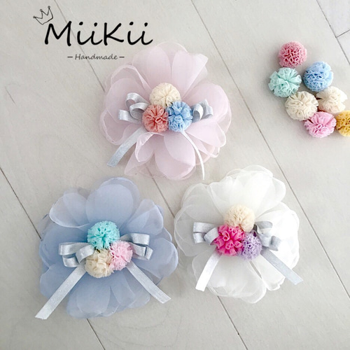 大きなお花のベビークリップ