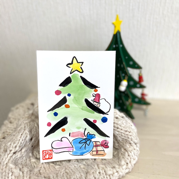 和風クリスマス　クリスマスカード 1枚目の画像