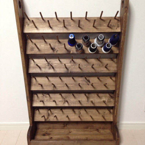 ロックミシン糸 収納棚 78本 ダークブラウン その他家具 Root 通販