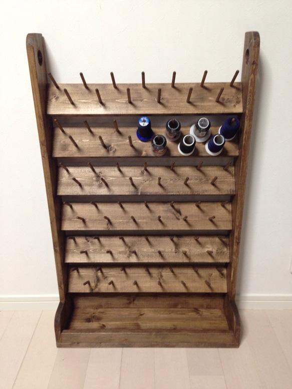 ロックミシン糸 収納棚 78本 ダークブラウン その他家具 Root 通販