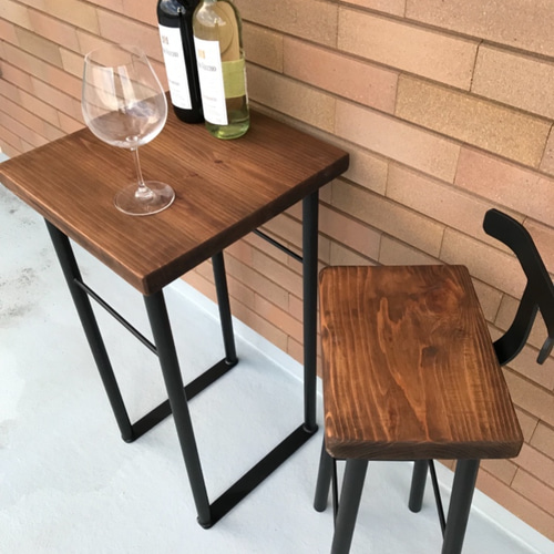 サイド ハイ アイアン黒 バーテーブル チェア セット 椅子