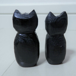 木彫り猫　黒猫 4枚目の画像