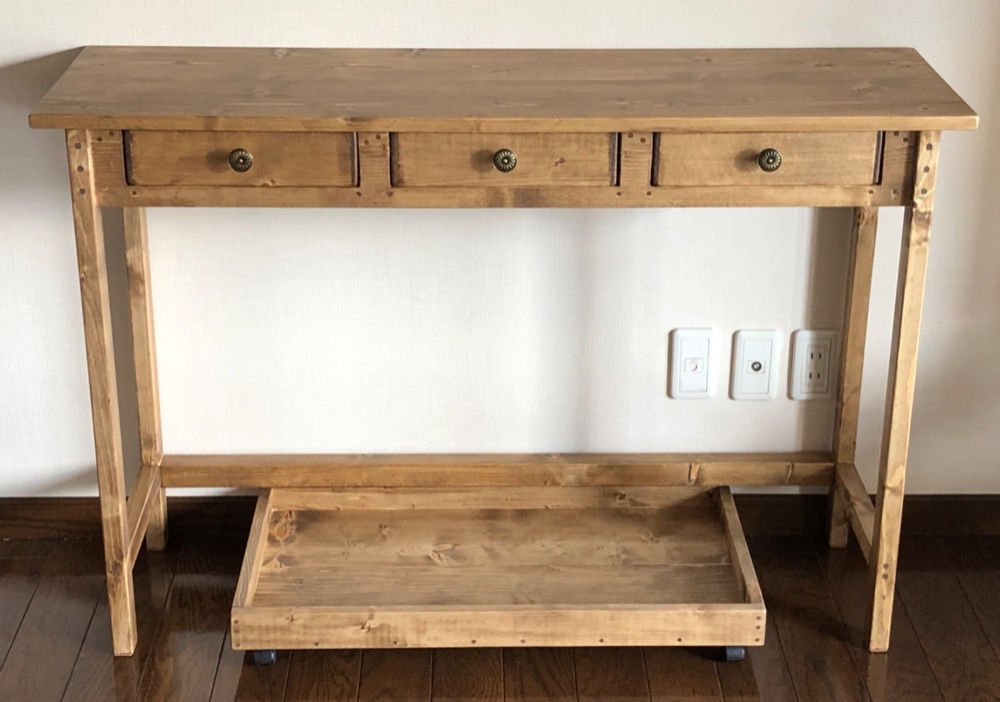 机 深め引出3個　ダークウォルナット　ダストボックストレイ　セット 24,720円