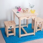 ハートのキッズテーブル&チェアー