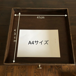 机　大きな引出1個　幅100cm、奥行き75cm、高さ約70cm　ダークオーク 3枚目の画像