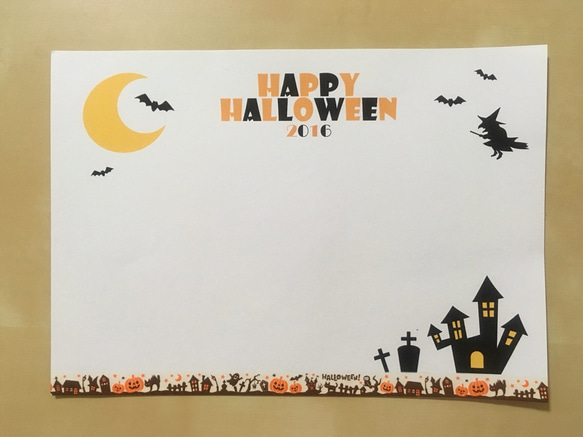 ハロウィン足形アート用台紙/手形アート 2枚目の画像