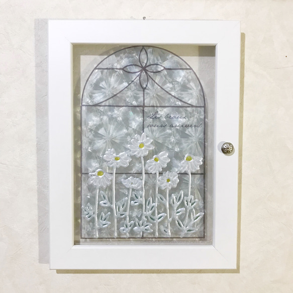 教会の窓  カモミール 　クリアグラスアート　ステンドグラス風 3枚目の画像