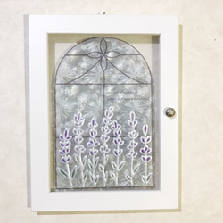 教会の窓  ラベンダー　クリアグラスアート　ステンドグラス風 5枚目の画像