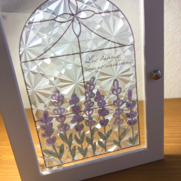 小さな光の輪 紫陽花 クリアグラスアート ステンドグラス風