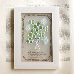 アンティークラベル 四つ葉のクローバー クリアグラスアート ステンド