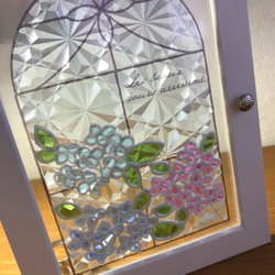 教会の窓　紫陽花　クリアグラスアート　ステンドグラス風 2枚目の画像