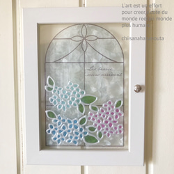 教会の窓　紫陽花　クリアグラスアート　ステンドグラス風 3枚目の画像