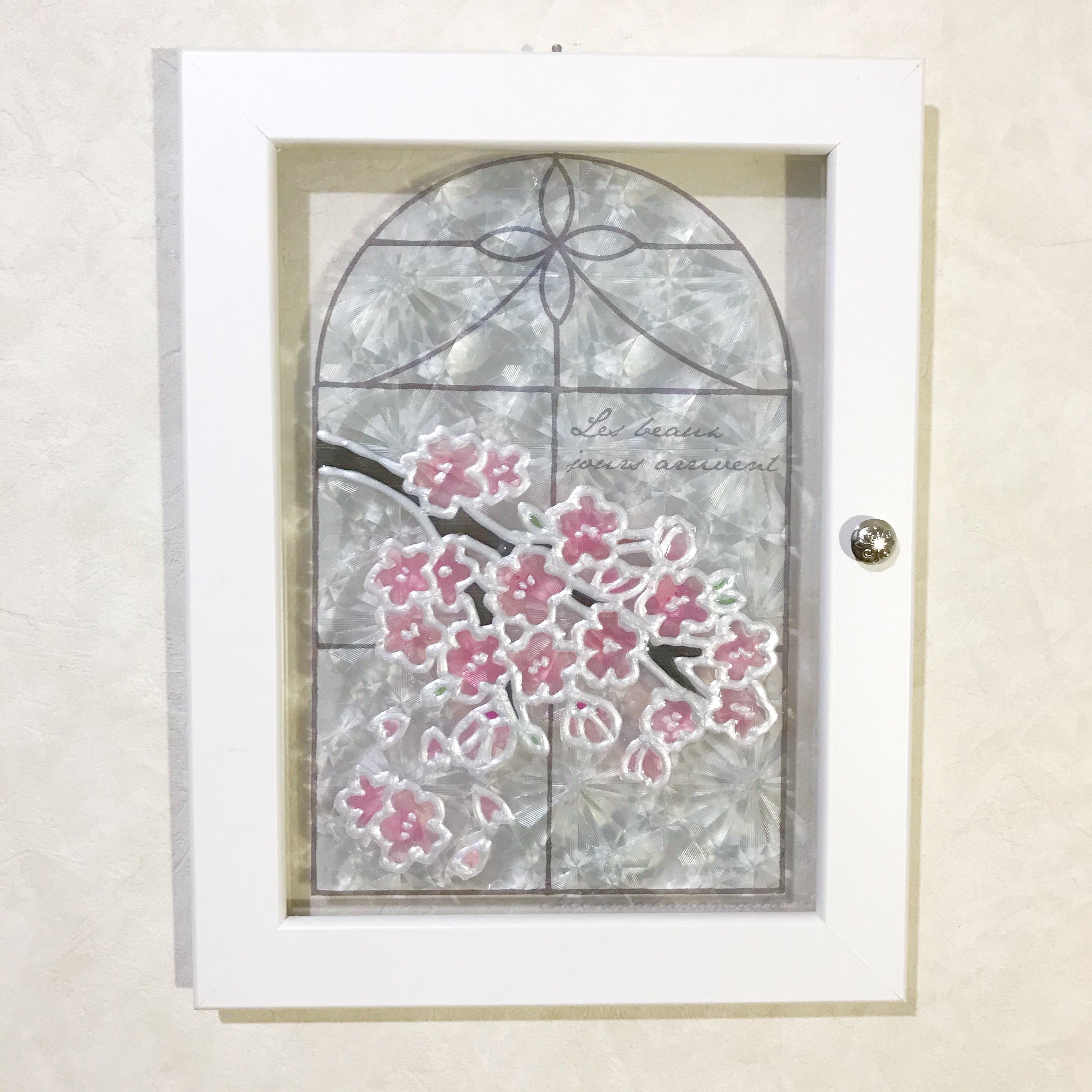 ステンドグラス　咲き誇る桜と教会　★期間限定★